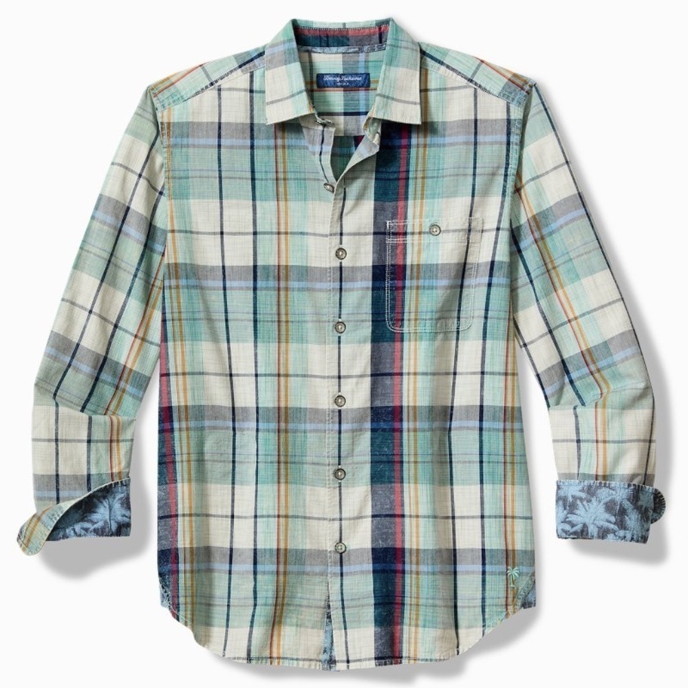 Tommy Bahama Men's Sunwash Check Long-Sleeve Shirt EUC